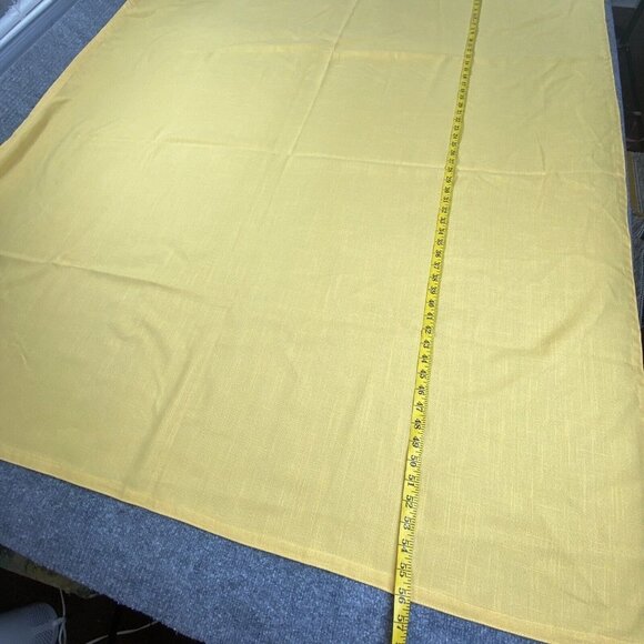 VTG Tablecloth Yellow 56x53 Heavy Woven‎ Cotton Linen Easter Holiday farmhouse - Picture 4 of 6